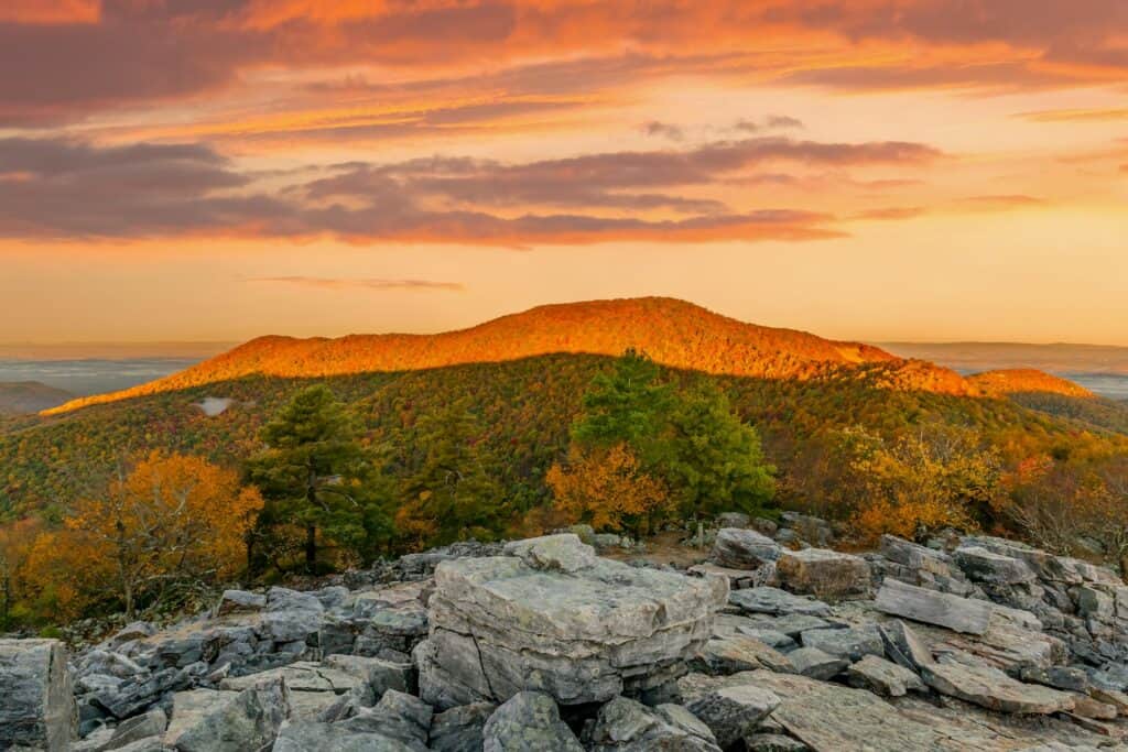 Blackrock Summit in Shenandoah National Park, Virginia, USA