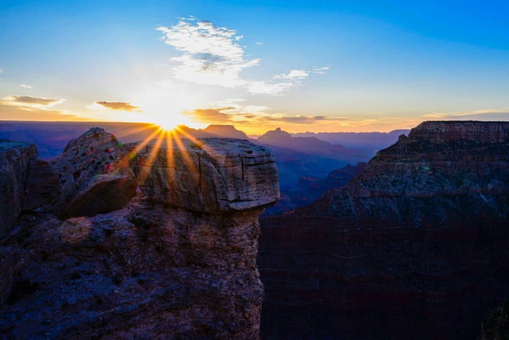Grand Canyon South Rim bij zonsopgang