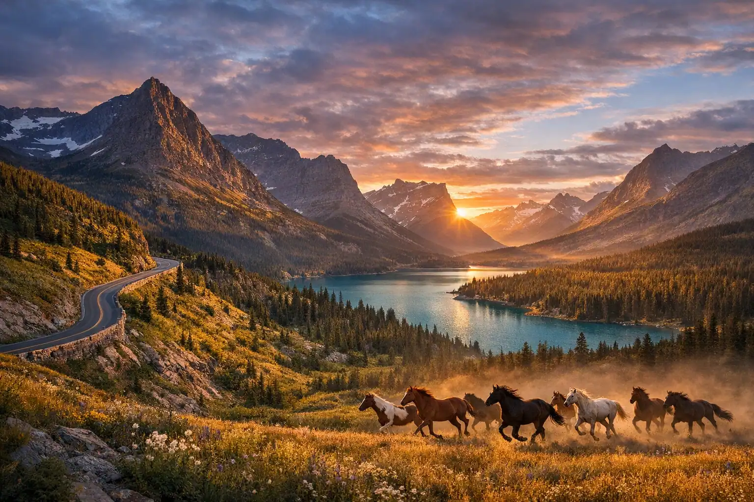 Glacier National Park met kristalhelder Lake McDonald en bergen - Rondreis Montana