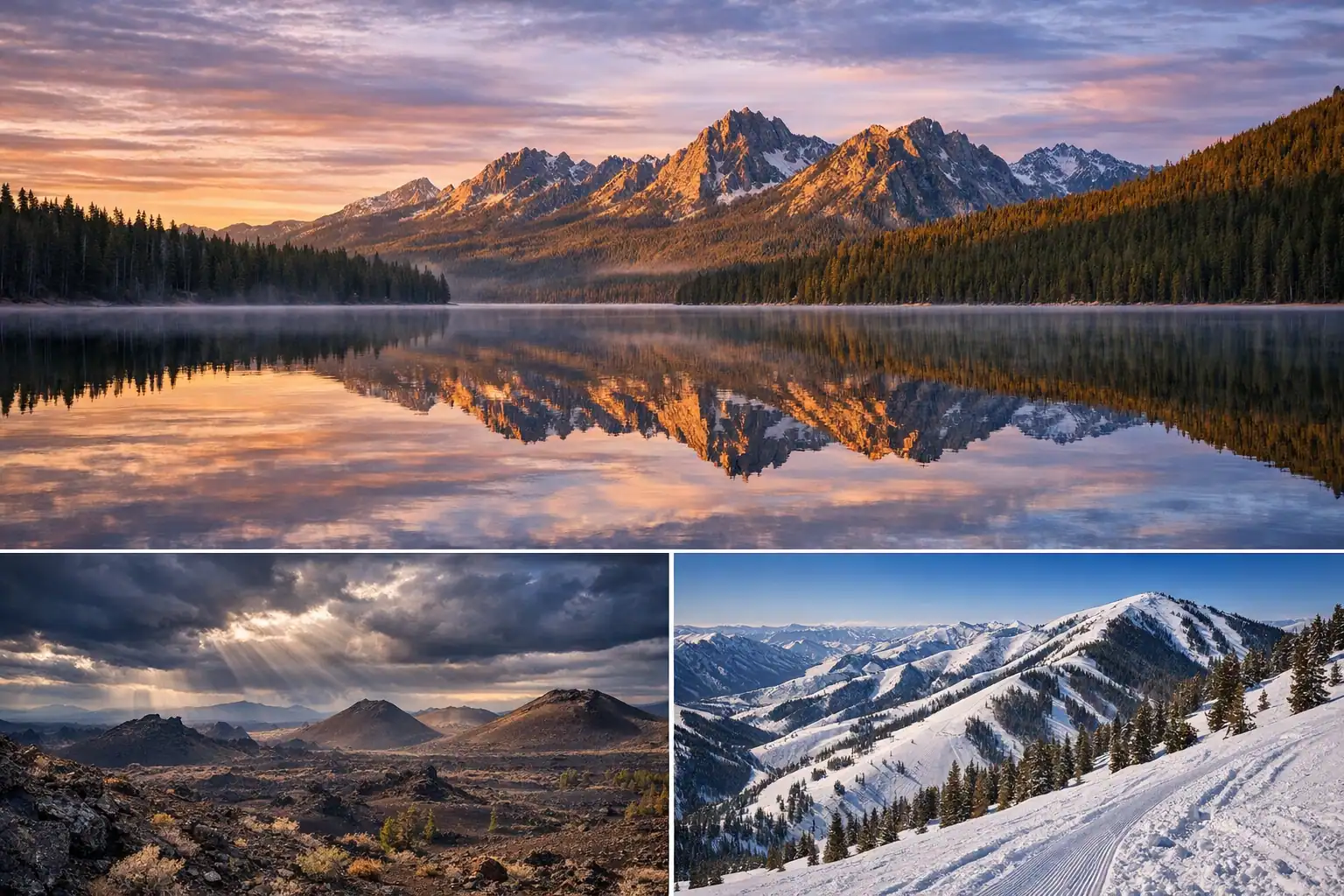 Boise skyline met Boise Foothills en Sawtooth Mountains op de achtergrond - Rondreis Idaho