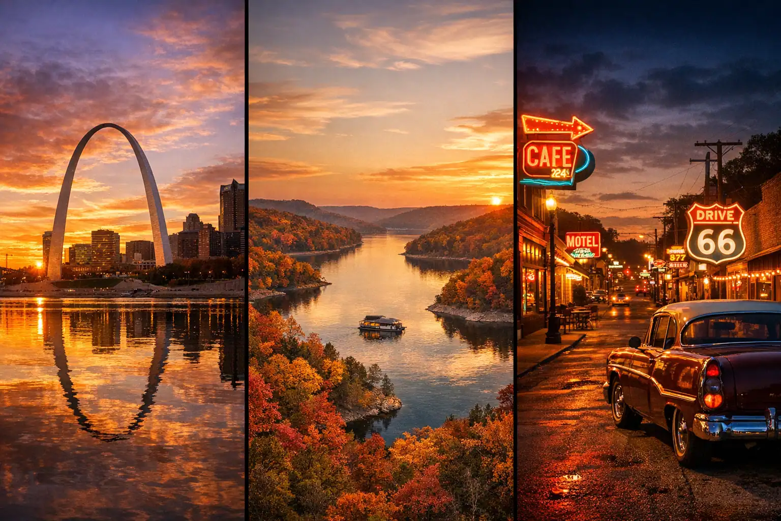 Gateway Arch in St. Louis bij zonsondergang aan de Mississippi River - Rondreis Missouri