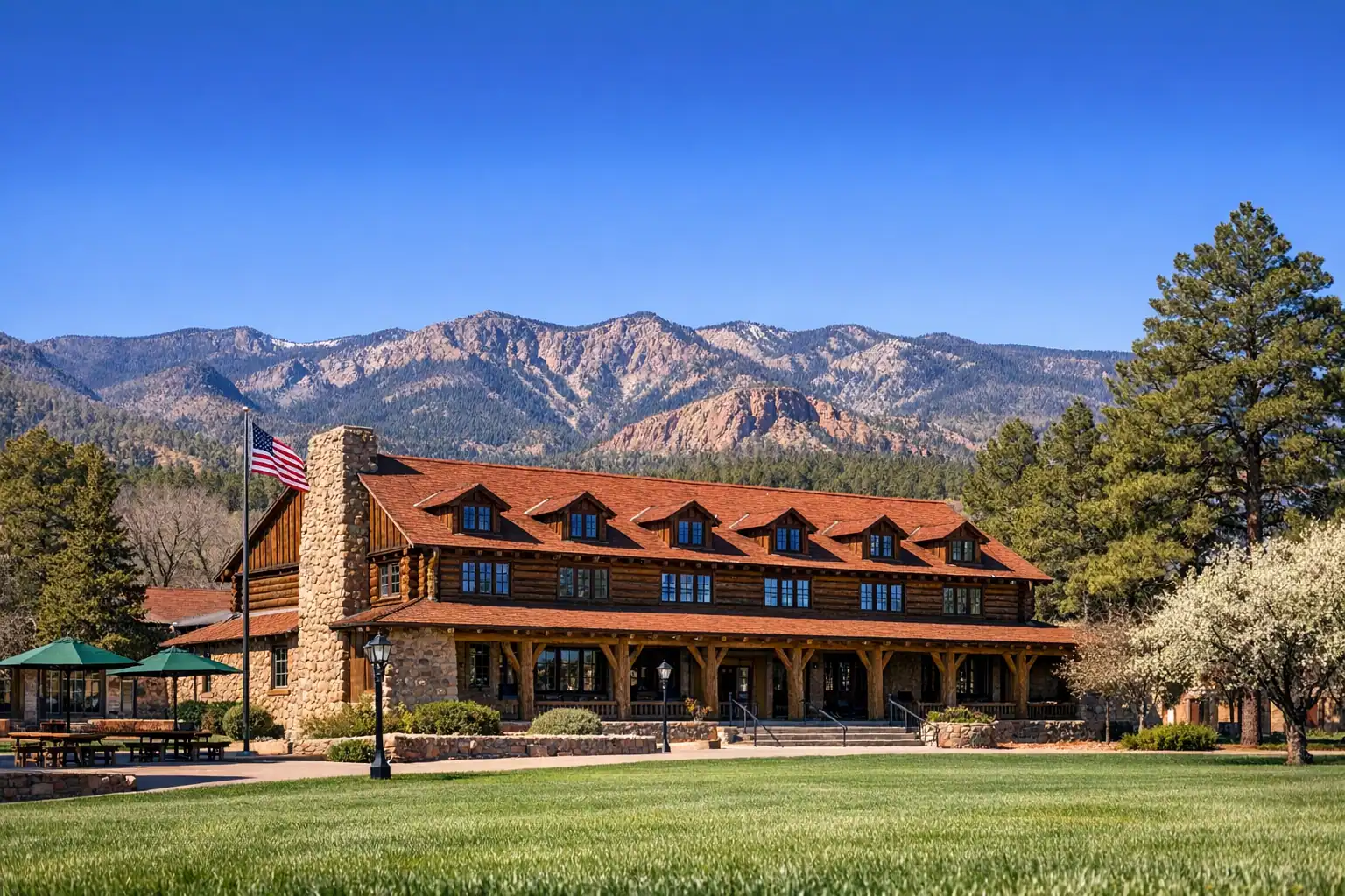 Los Alamos New Mexico met Jemez Mountains op de achtergrond