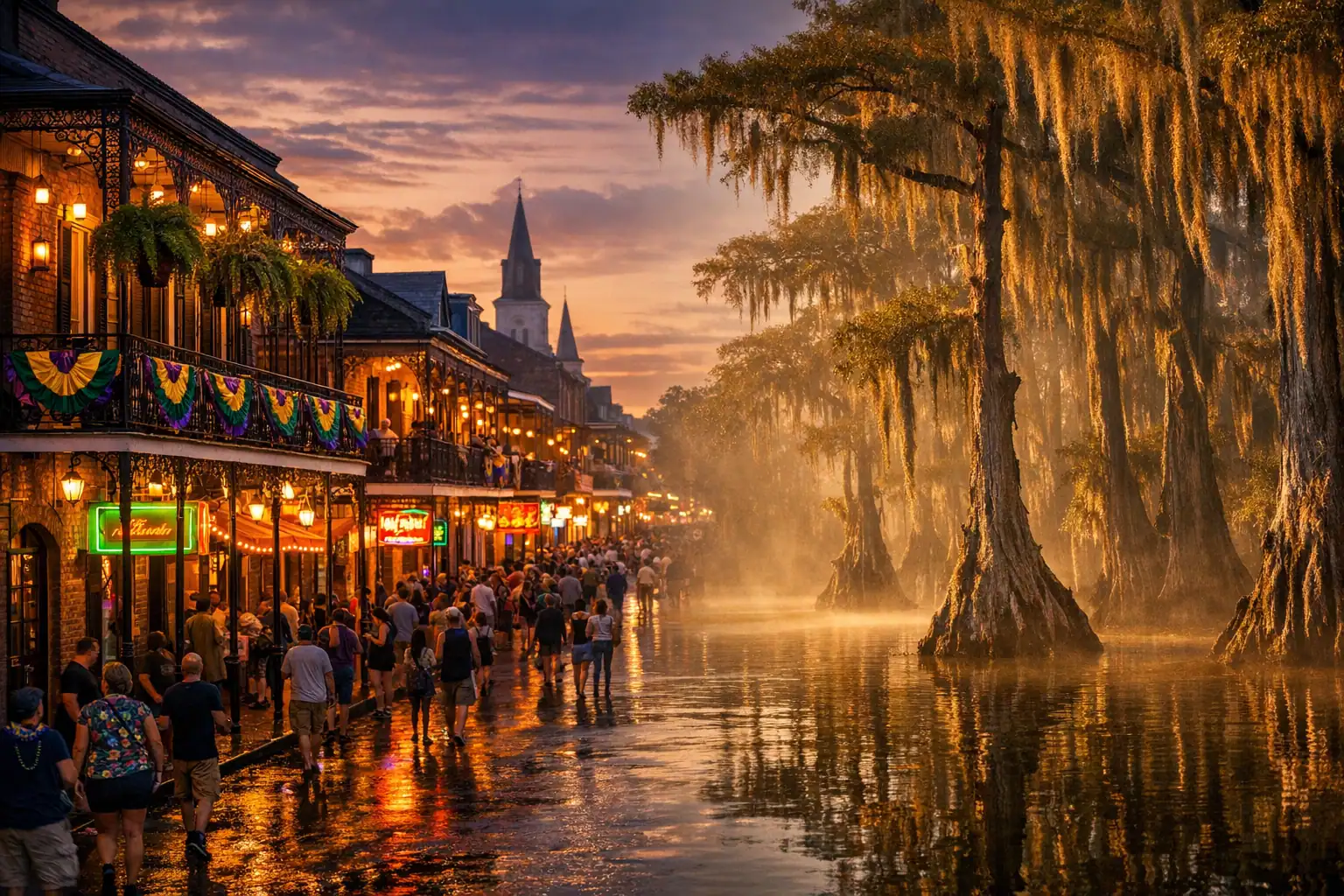 French Quarter in New Orleans met smeedijzeren balkons en jazzsfeer - Rondreis Louisiana
