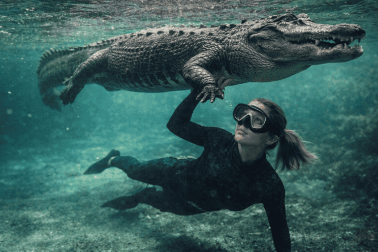 Zewmmen met alligators in Florida