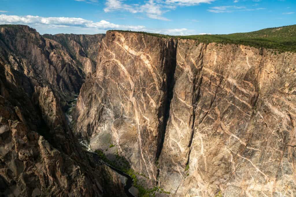 De gekende Painted Wall van de Black Canyon of the Gunnison Gorge