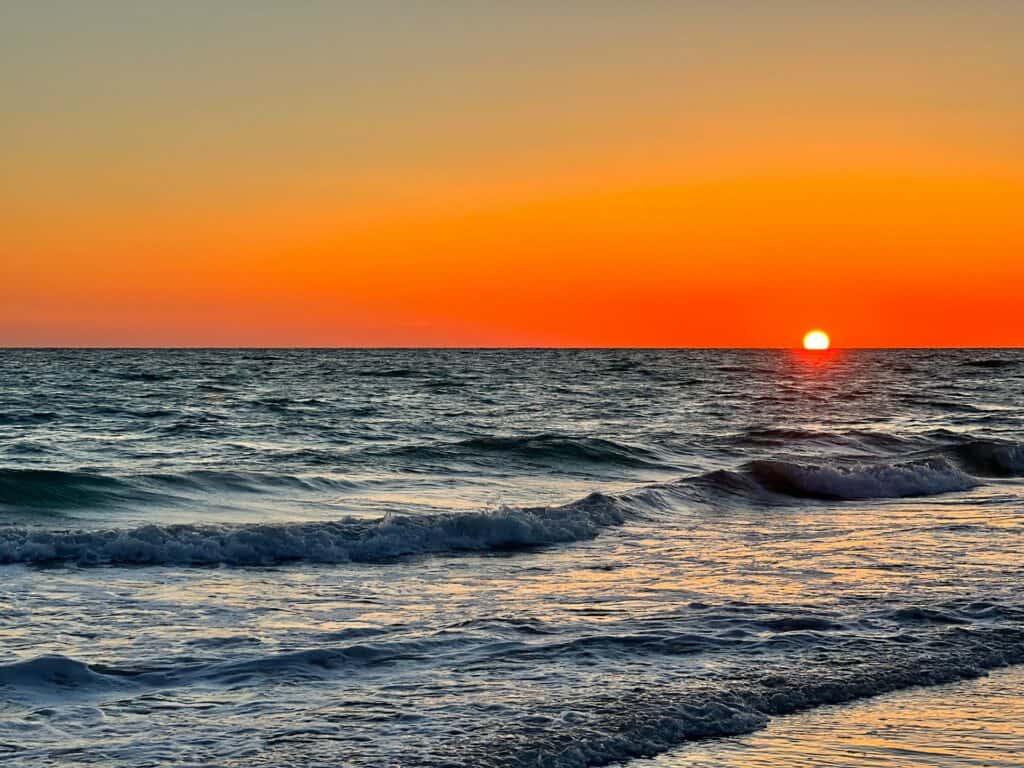 Sunset at Holmes Beach on Anna Maria Island. Bradenton, Florida. USA